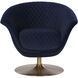 Carine Quilted Abbington Navy Swivel Lounge Chair, Swivel